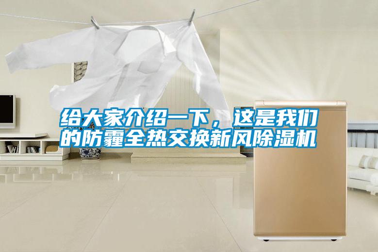 給大家介紹一下，這是我們的防霾全熱交換新風(fēng)除濕機