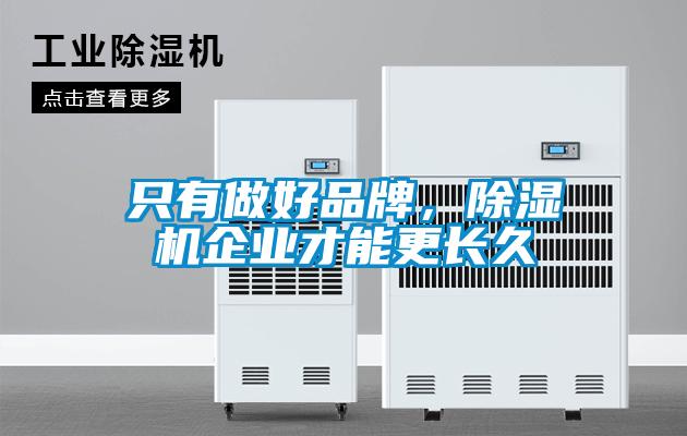 只有做好品牌，除濕機企業才能更長久