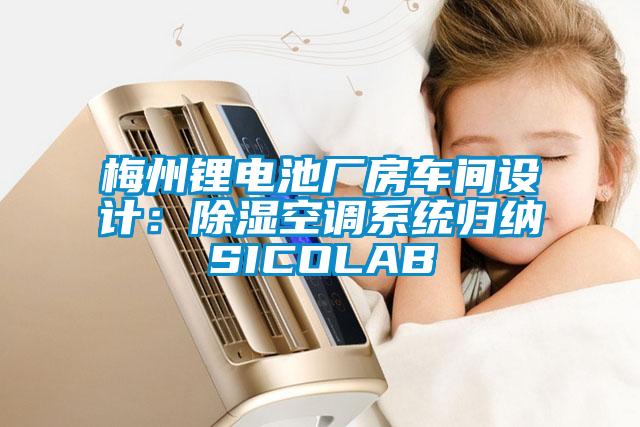 梅州鋰電池廠房車間設計：除濕空調(diào)系統(tǒng)歸納SICOLAB