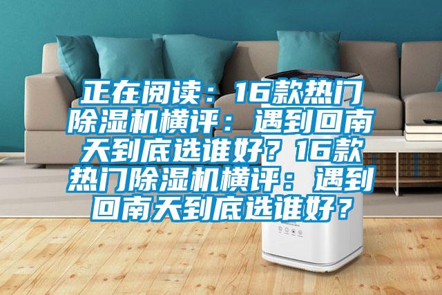 正在閱讀：16款熱門除濕機橫評：遇到回南天到底選誰好？16款熱門除濕機橫評：遇到回南天到底選誰好？
