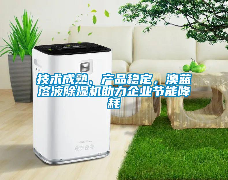 技術成熟、產品穩定，澳藍溶液除濕機助力企業節能降耗